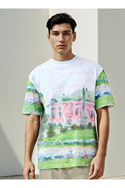 Lee Cooper تي شيرت مطبوع بياقة دائرية