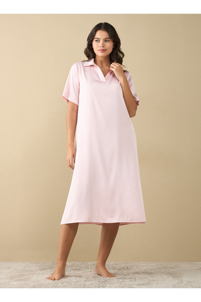 FAV قميص نوم بطبعة سادة وأكمام قصيرة