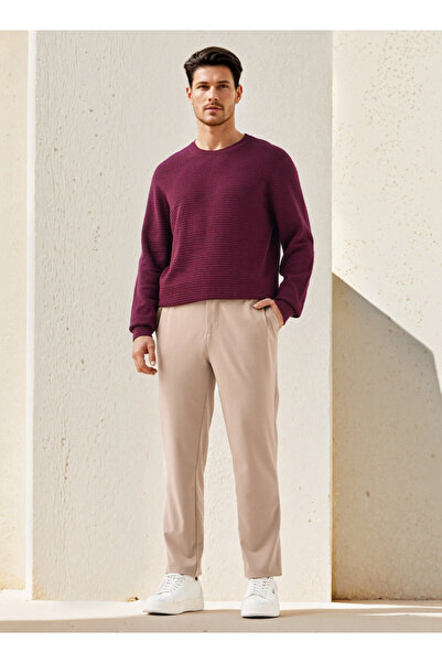 FAV Textured Ottoman Sweater with Crew Neck