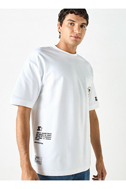 Starter Typographic Print T-shirt with Crew Neck and Short Sleeves