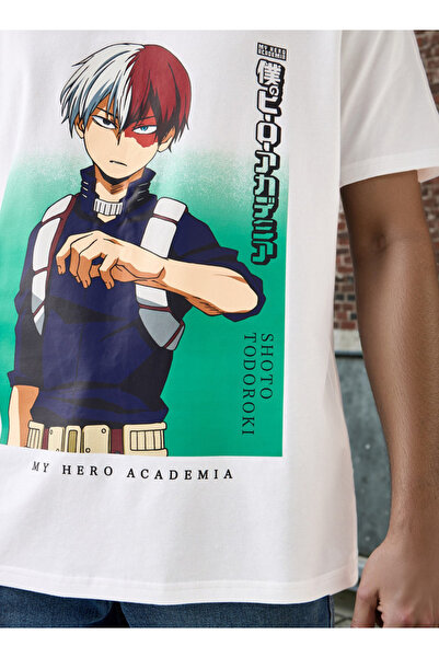 SP Characters تي شيرت بطبعة شوتو تودوروكي ورقبة دائرية