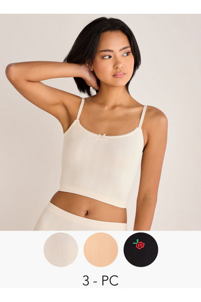 FAV مجموعة من 3 قطع - حمالة صدر متنوعة مع تفاصيل فيونكة