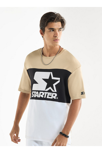 FAV Starter Logo Print T-shirt with Short Sleeves and Crew Neck