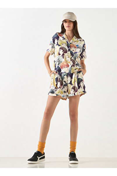 SP Characters All-Over Anime Print Shorts with Pockets