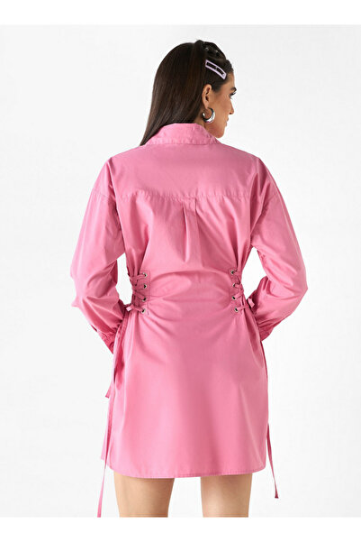 Lee Cooper Shirt Dress with Long Sleeves and Tie-Ups