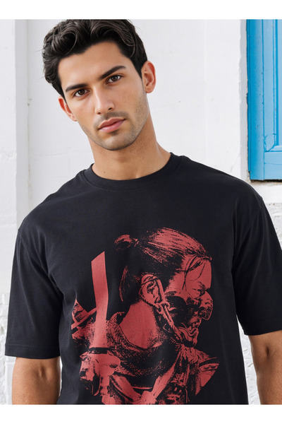 SP Characters تي شيرت مطبوع بياقة دائرية