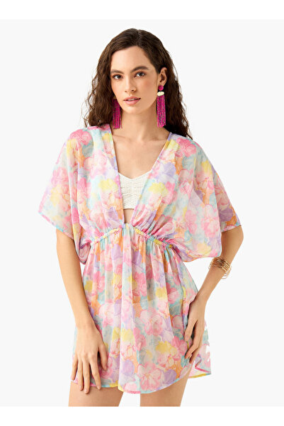 FAV Floral Print Cover-Up with Tie-Up Detail