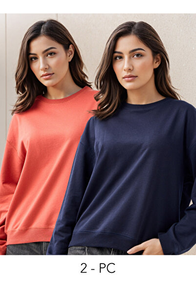 FAV مجموعة من قطعتين - سويت شيرت بقصة عادية