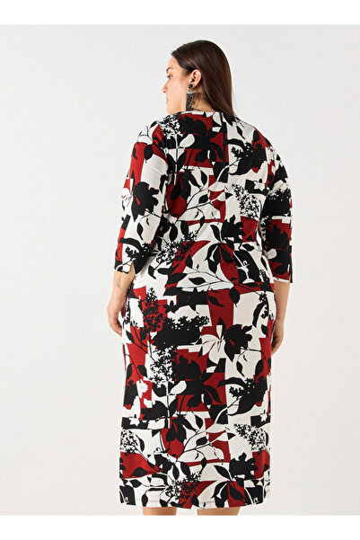 Ulla Popken Plus Size All-over Print Dress With Pockets