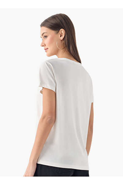FAV Embellished Crew Neck T-shirt with Short Sleeves