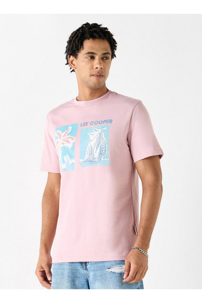 Lee Cooper Printed Crew Neck T-shirt With Short Sleeves