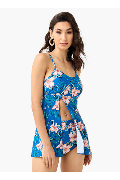 FAV Floral Print Strappy Swim Top and Briefs Set