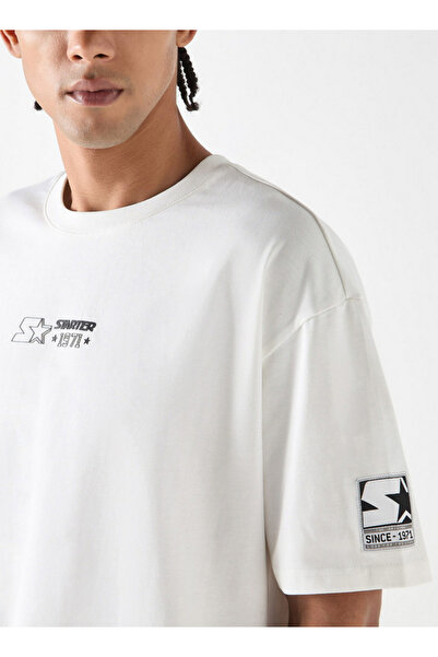 Starter Typographic Print T-shirt with Short Sleeves and Crew Neck