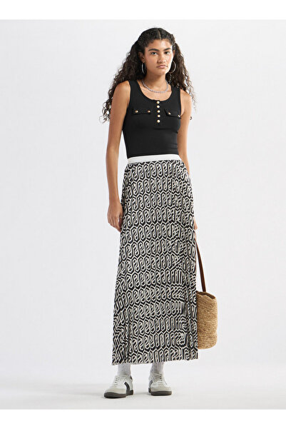 FAV All-Over Print A-line Skirt with Elasticated Waistband