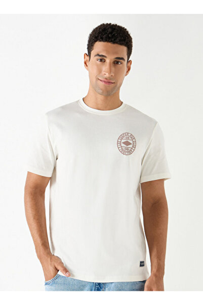Lee Cooper Lee Cooper Logo Print Crew Neck T-shirt with Short Sleeves