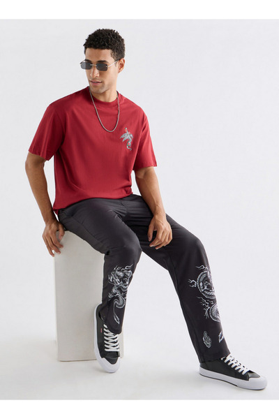 FAV Typographic Print T-shirt with Crew Neck and Short Sleeves