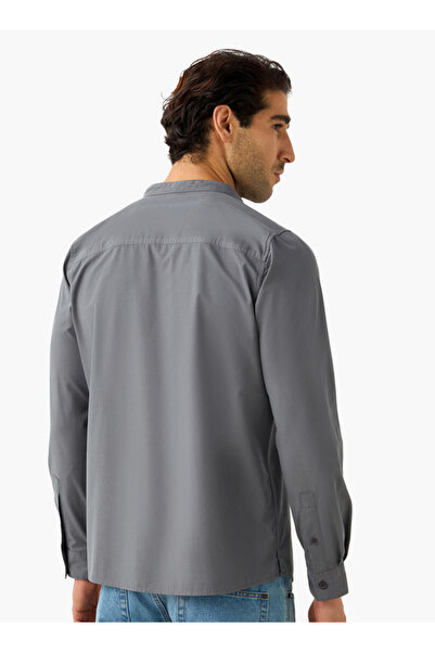 FAV Regular Fit Shirt with Mandarin Collar and Long Sleeves