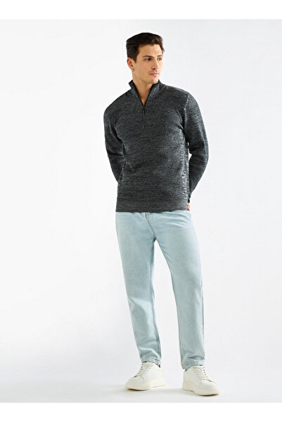 FAV Textured Sweatshirt With High Neck And Long Sleeves