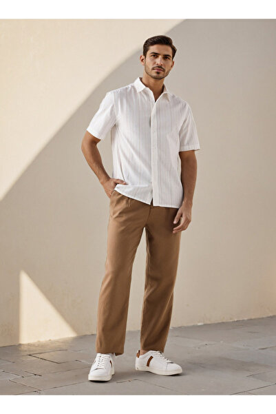 FAV Regular Fit Pinstriped Seersucker Shirt