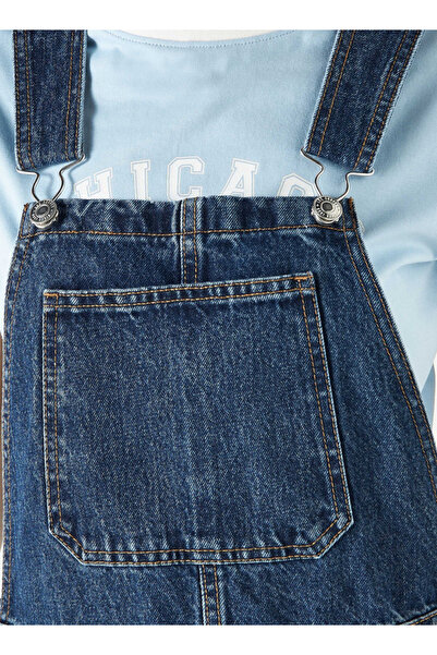 Lee Cooper Denim Dungaree with Pockets and Button Closure