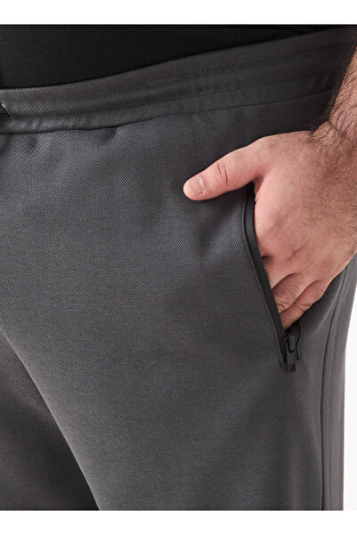 Maxim Plus Size Panelled Joggers with Drawstring Closure and Pockets