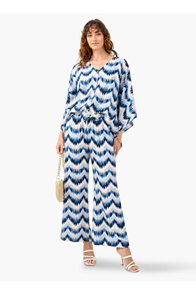 FAV All-Over Print V-neck Top and Pants Set