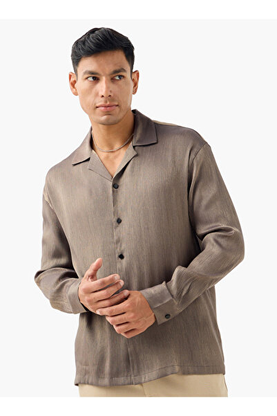 Iconic قميص بياقة معسكر منسوجة أيقونية