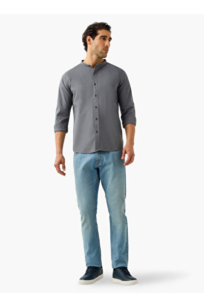 FAV Regular Fit Shirt with Mandarin Collar and Long Sleeves
