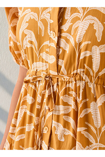 FAV Printed Tiered Lace Insert Dress with Pockets