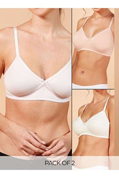 FAV Set of 2 - Bra with Adjustable Straps and Hook and Eye Closure