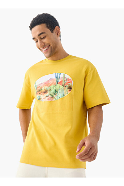 Lee Cooper تي شيرت مطبوع برقبة دائرية وأكمام قصيرة