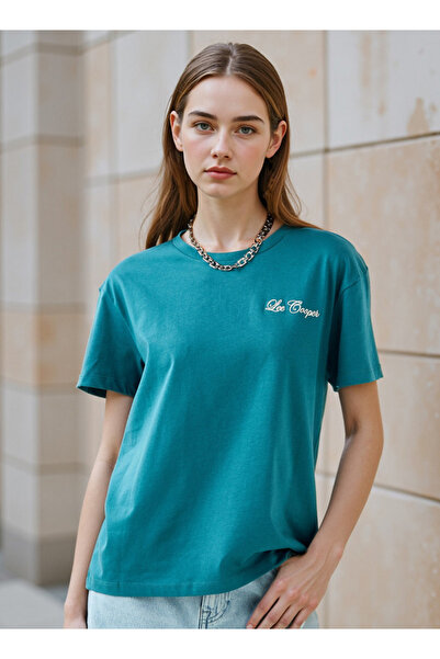 Lee Cooper Graphic Print T-shirt with Crew Neck