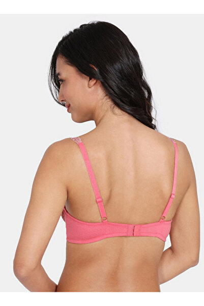 Zivame Lace Detail Bra with Hook and Eye Closure