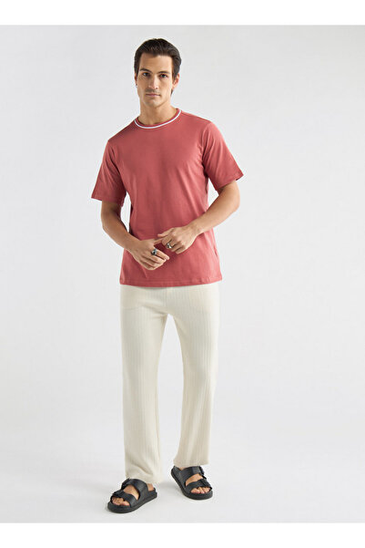 FAV Solid T-shirt with Round Neck and Short Sleeves