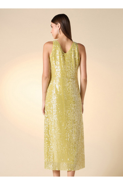 Iconic All-over Embellished Sleeveless V-neck Dress