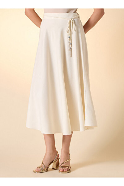 Iconic تنورة ميدي بتصميم A مع تفاصيل رباط