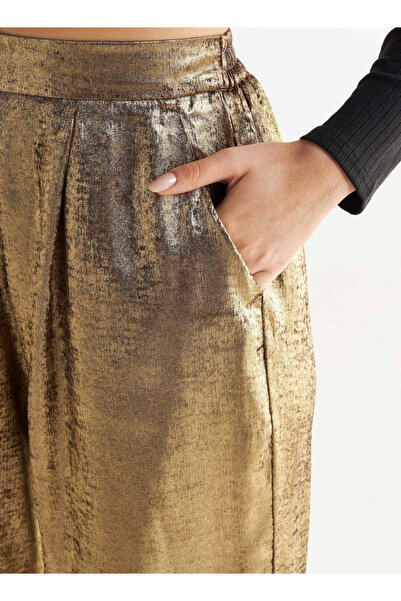 FAV Textured Wide Leg Pants with Semi-Elasticated Waistband and Pockets