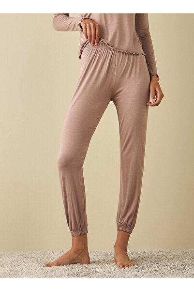 FAV بيجاما ذات أكمام مطوية وحزام خصر مطاطي