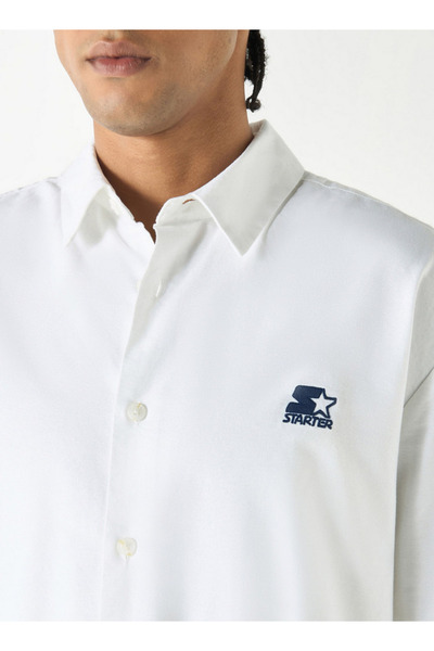 Starter Regular Fit Shirt with Long Sleeves and Button Placket