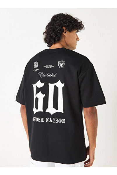 SP Characters تي شيرت كبير الحجم بطبعة Raiders بأكمام قصيرة