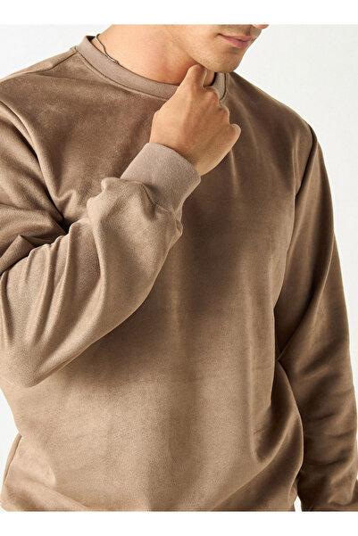 Iconic Solid Sweatshirt with Round Neck and Long Sleeves