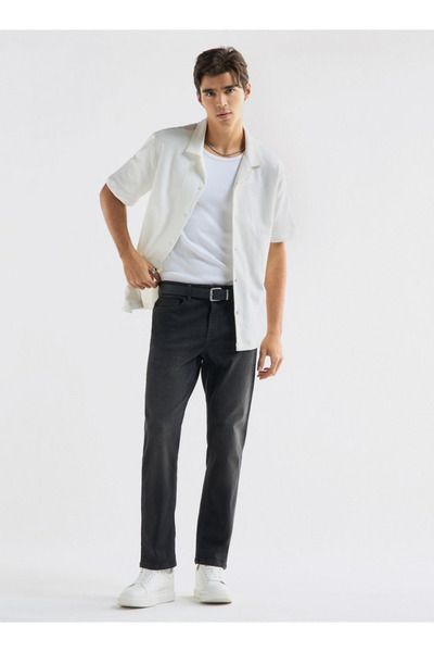 FAV Textured Camp Collar Shirt with Short Sleeves