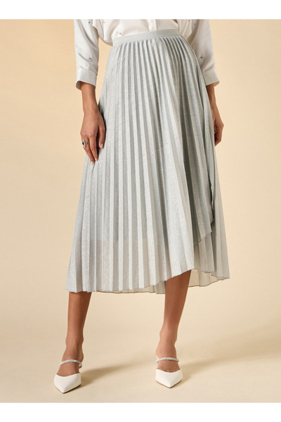 Iconic Pleated Skirt With Elasticated Waist And Tulip Hemline
