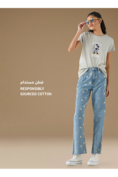 SP Characters تي شيرت بطبعة ميني ماوس ورقبة دائرية وأكمام قصيرة