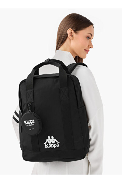 Kappa Logo Print Backpack with Adjustable Shoulder Straps and Pouch