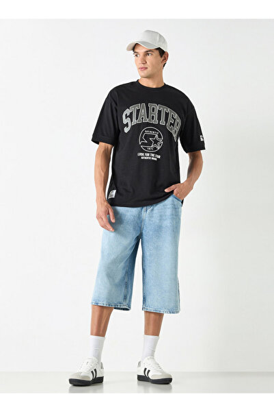 Starter Print Crew Neck T-shirt with Short Sleeves