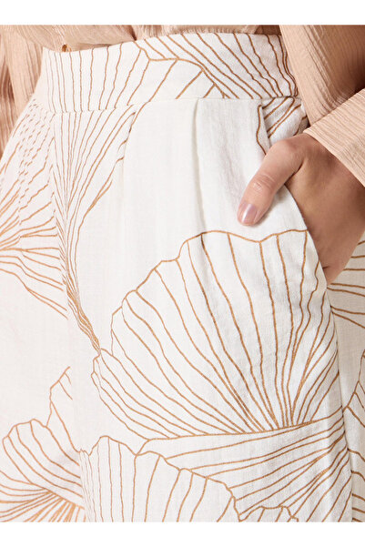 Iconic Iconic Foil Print Wide Leg Pants with Pockets