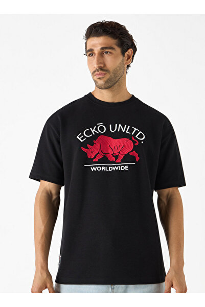 ECKO Logo Detail Crew Neck T-shirt With Short Sleeves