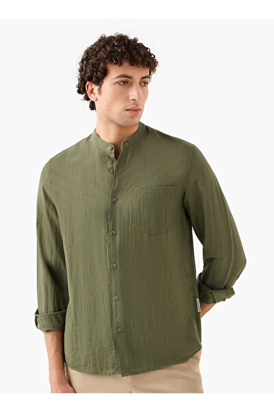 Lee Cooper قميص بقصّة عادية مع ياقة ماندرين