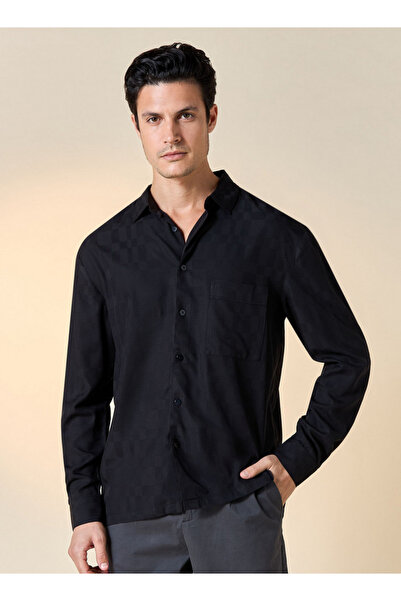 Iconic قميص منقوش بأكمام طويلة